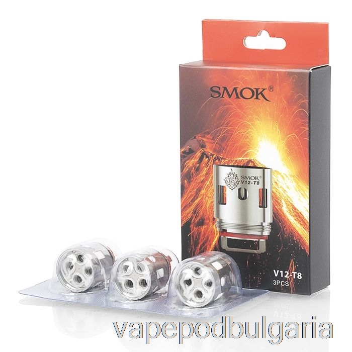 Vape 10000 Дръпки Smok Tfv12 резервни бобини & Rba 0.16ohm V12-t8 осем намотка (пакет от 3)